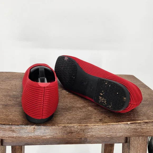 VIVAIA Lightweight Square-Toe V-Cut Flats (Margot Walker) Red size EU/37.5 - Picture 6 of 8